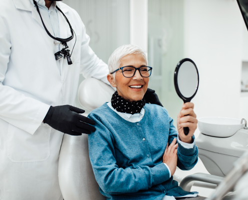 mature woman at the dentist
