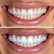 A,Person’s,Smiling,Mouth,Showing,Natural,Teeth,Color,Before,Whitening white and yellow teeth comparison