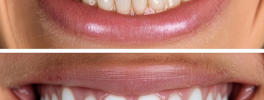 white and yellow teeth comparison